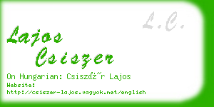 lajos csiszer business card